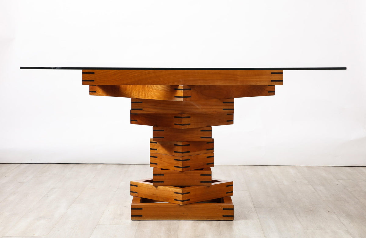 Ferdinando Meccani Corinto Dining Table, Cherry & Wenge, Italy 1978