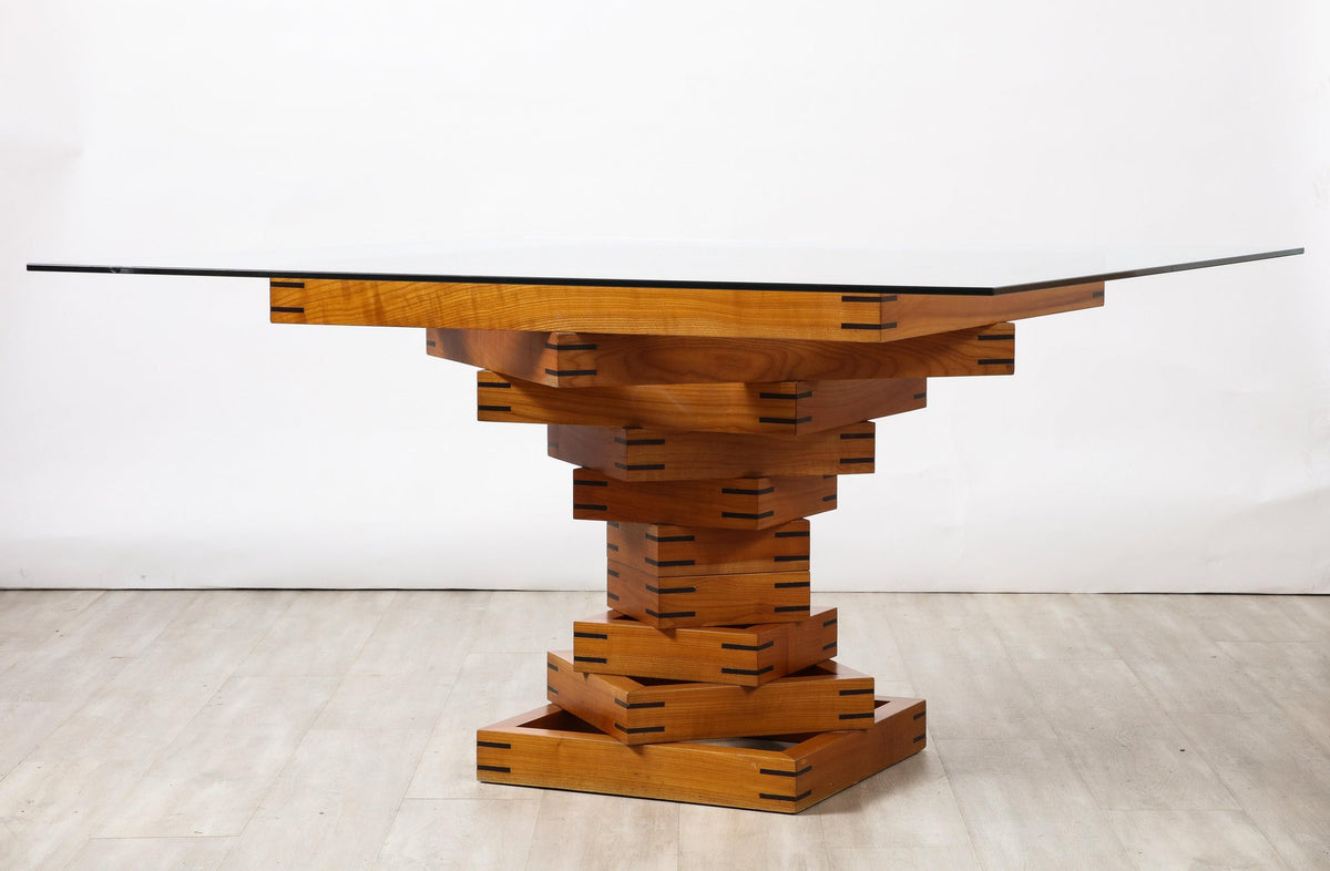 Ferdinando Meccani Corinto Dining Table, Cherry & Wenge, Italy 1978