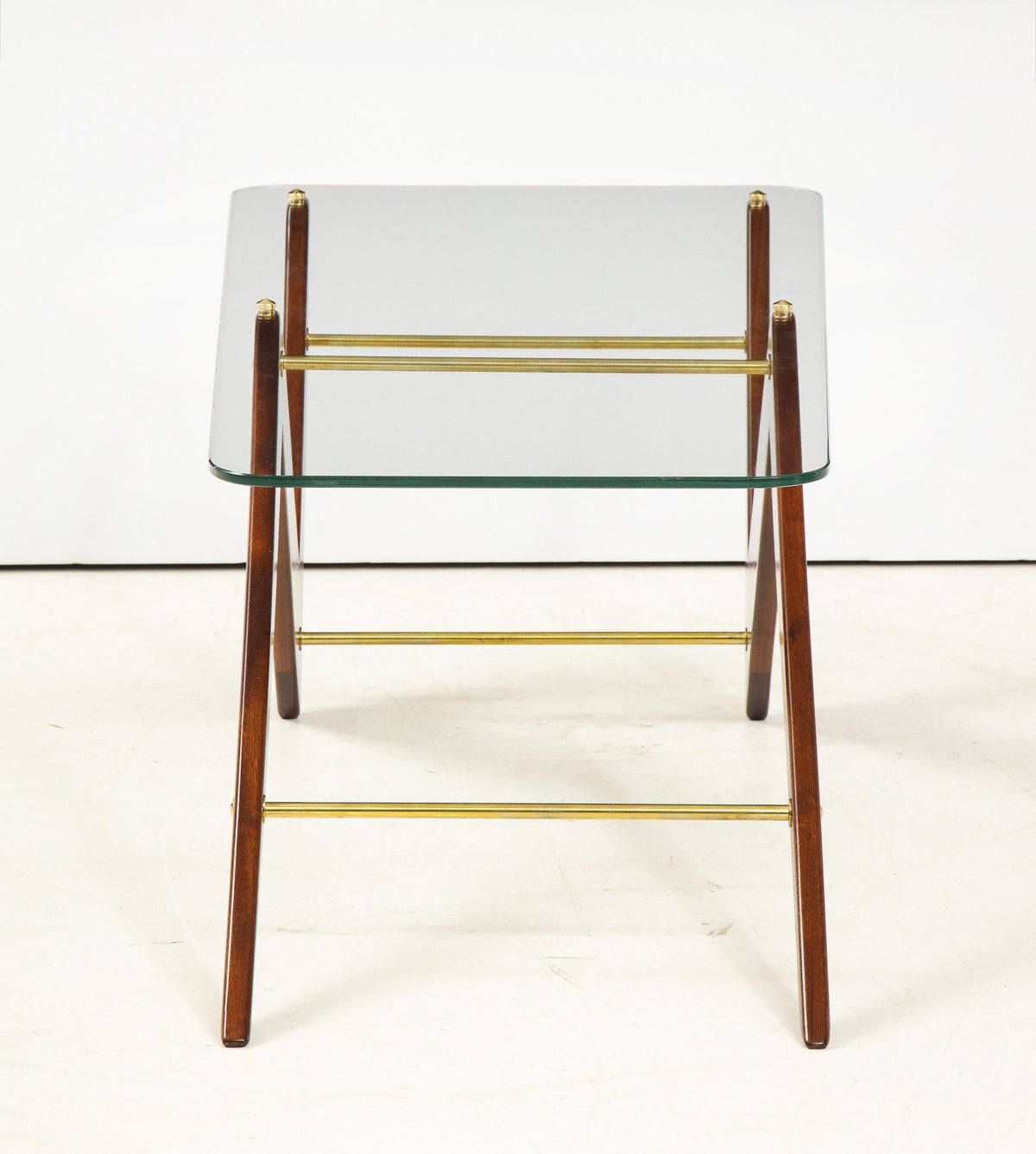 Italian Mahogany and Glass Coffee Table Attributed to Ico & Luisa Parisi