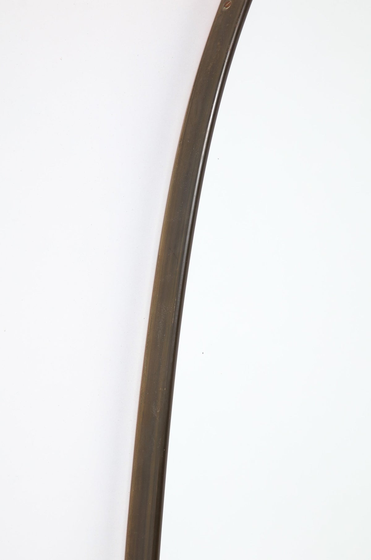 Italian 1940's Grand Scale Oval Mirror with Brass Decoration, circa 1940