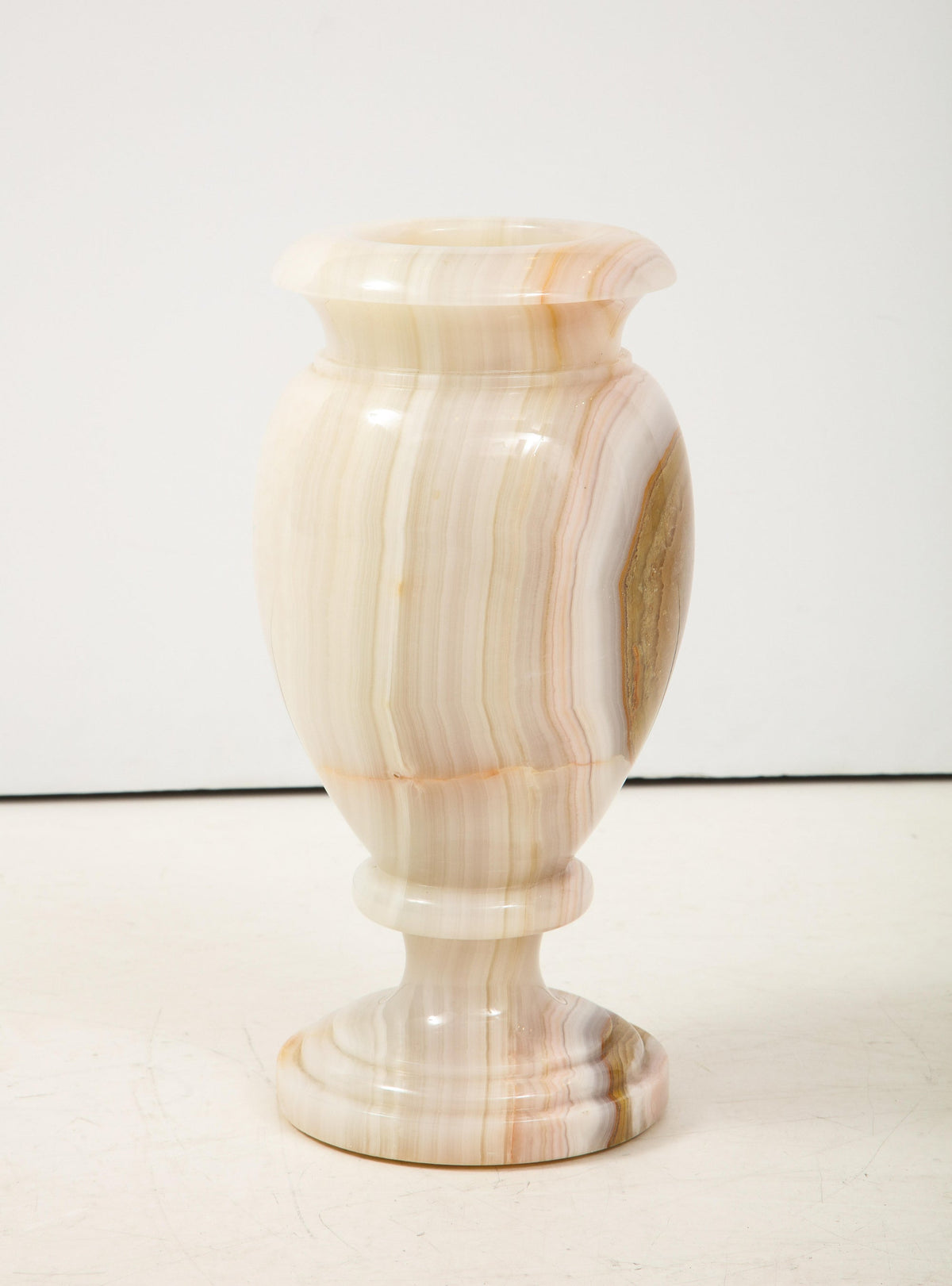 Vintage Italian Onyx Baluster Vase, Mid-Century Modern, 1950