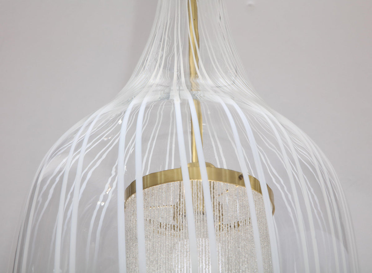 1970s Angelo Brotto Pendant Chandelier for Esperia, Murano Glass