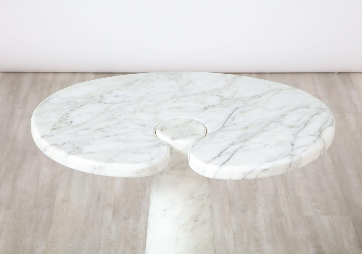 Angelo Mangiarotti for Skipper 'Eros' Series Carrara Marble Tall Side Table