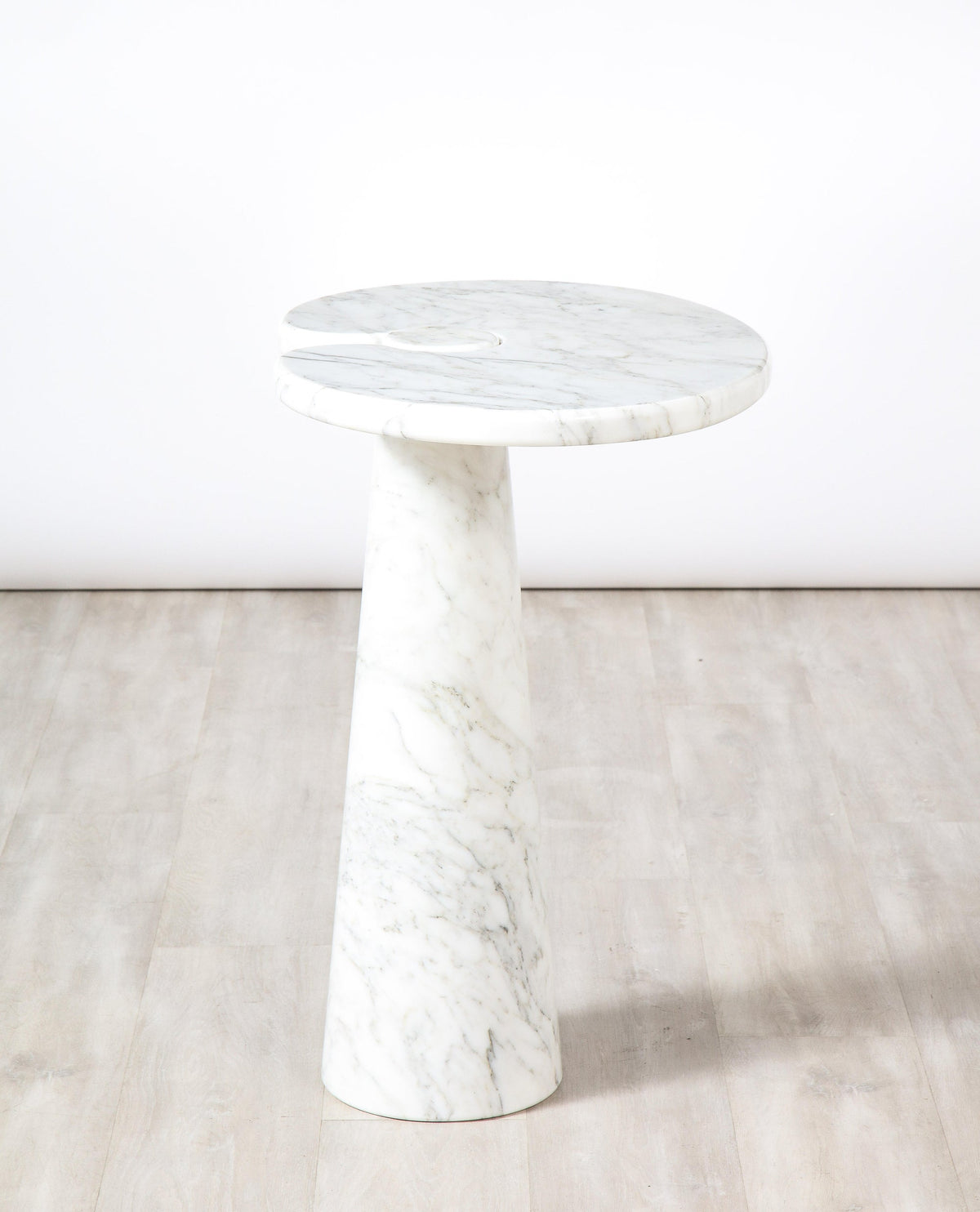 Angelo Mangiarotti for Skipper 'Eros' Series Carrara Marble Tall Side Table