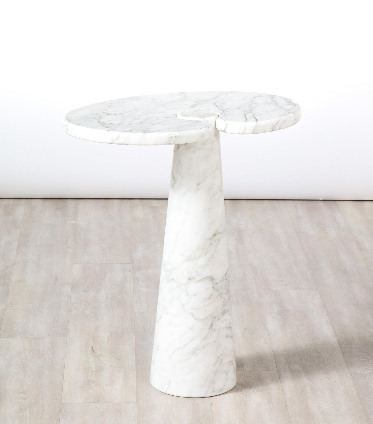 Angelo Mangiarotti for Skipper 'Eros' Series Carrara Marble Tall Side Table