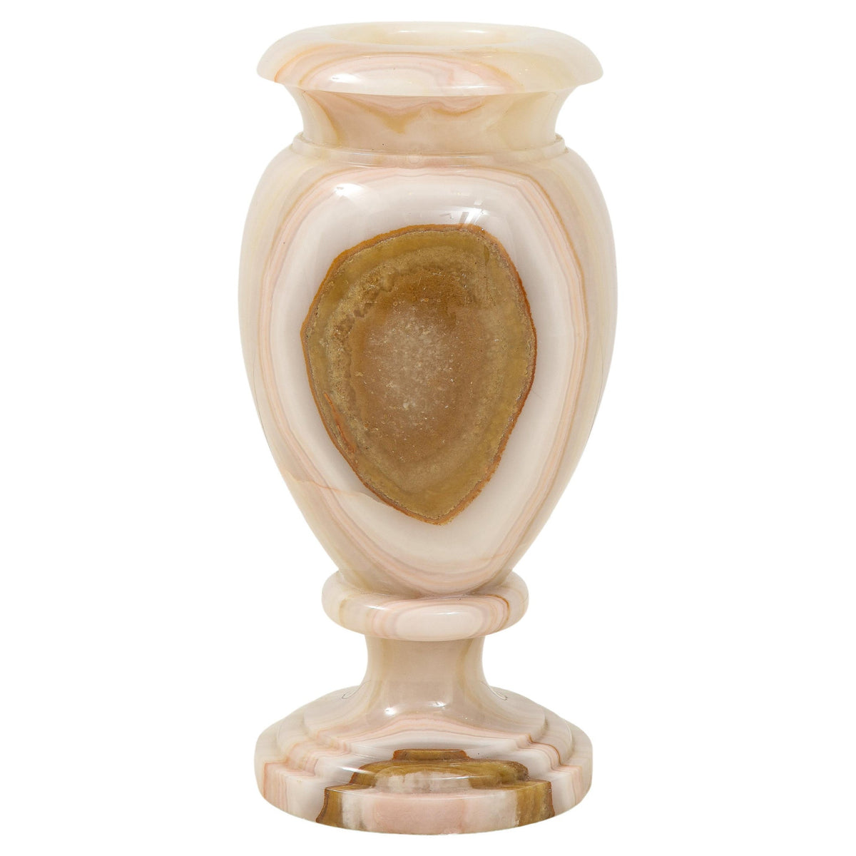 Vintage Italian Onyx Baluster Vase, Mid-Century Modern, 1950